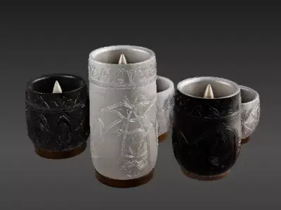 Candle Holder Diffuser Set 3D Model Modern Home Decor Low-poly 3D model