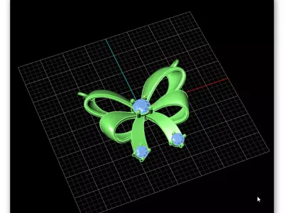 bow tie jewelry pendant 3D print model