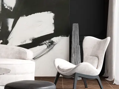 CORONA SCENE 33-Living Room INTERIOR 3D model