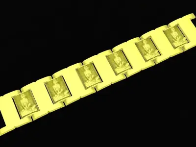 Elegant Panel Link Bracelet Jewelry Design 4111 3D print model