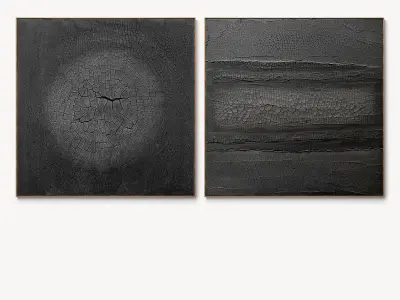 Plaster two square photo frames 67 Low-poly 3D model