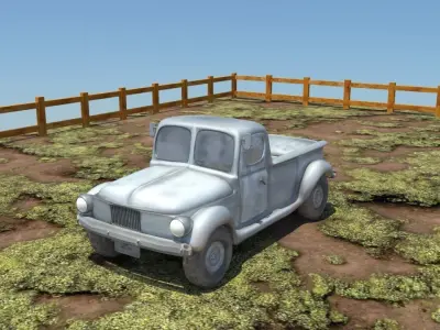 Dirty Car truck 3d model and rig in maya Low-poly 3D model