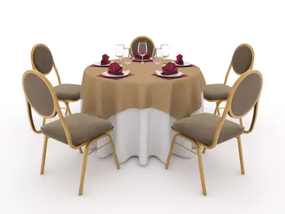Banquet Table and Chair 13 3D model