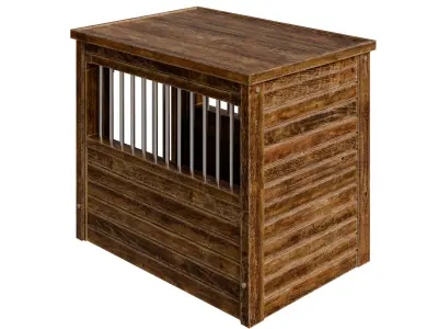 Wooden Furniture Style Dog Crate Medium Size Low-poly 3D model