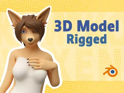 Furry Fox Rigged 3D model