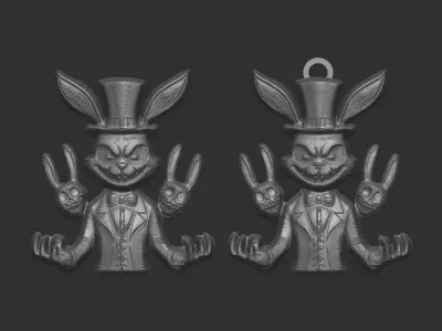 hallowen scary rabbit decor  3D print model
