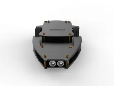 robot car Low-poly 3D model