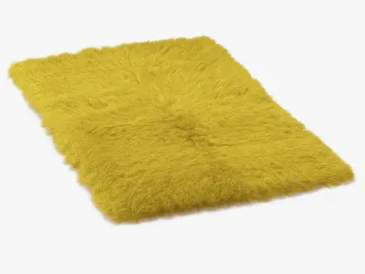 Mongolian fur rug yelow 3D model