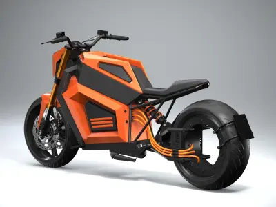 RMK E2 electric motorcycle Orange 3D model