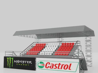 Race Track Props Collection  Low-poly 3D model