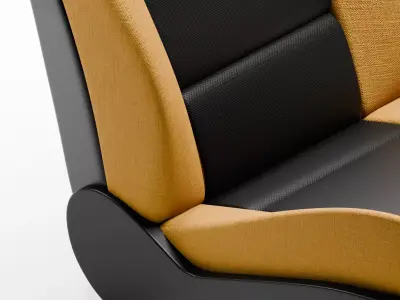 Sport Car Interior Seats Midpoly 3D Model 3D model