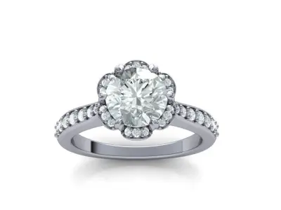 Paradise Design Spring ring with 7mm round stone N10320 3D print model