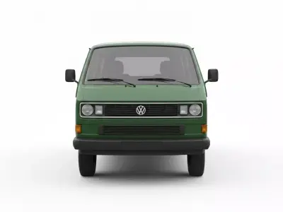 Classic 1980s Utility Van Volkswagen T3 Low-poly 3D model