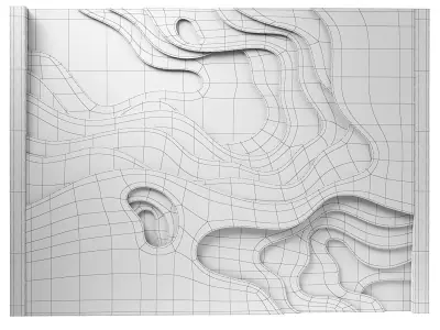 Decorativ panel wave 32 3D model