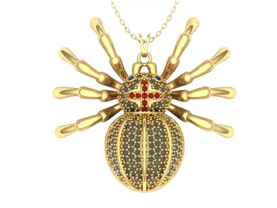 Spider necklace 3D model