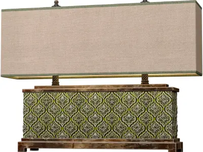 Large Oriental Copper Arabic Oriental Nightstand Table Lamp 3D model