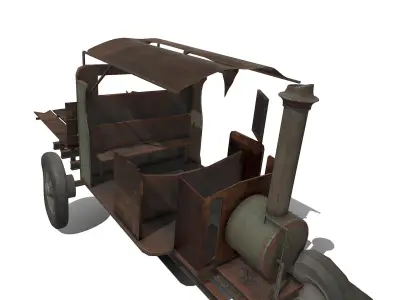 DamagedTruck tractor - tractor Free 3D model