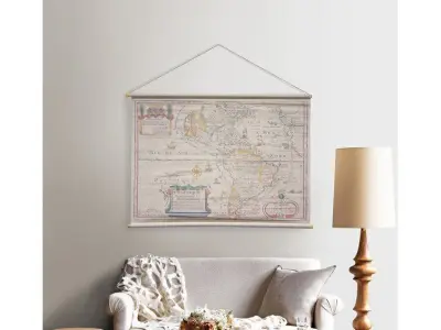 LAmerique Hanging Linen Tapestry Free 3D model