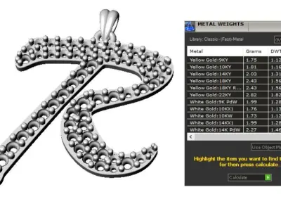Letter R pendant 3D print model