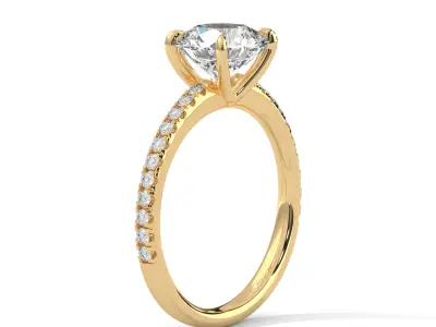 solitaire ring with detail images and 360 render videos 94 3D print model