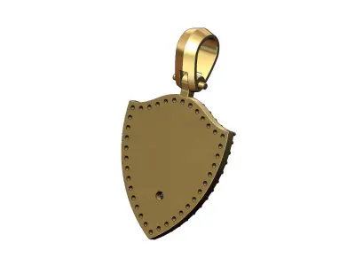 Diamond piston gear shield pendant with bail 3D print model