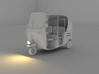 tuk tuk rickshaw Low-poly 3D model