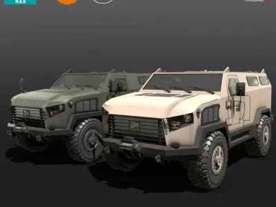 VIPER 4x4 MRAP APC Low-poly 3D model