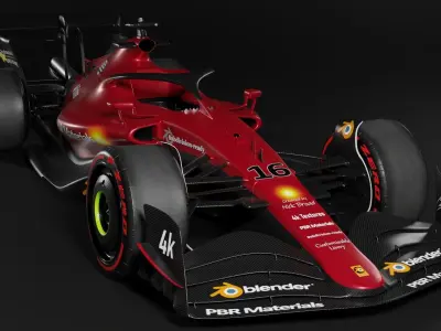 F1 2022 Rosso Red Livery Template Low-poly 3D model