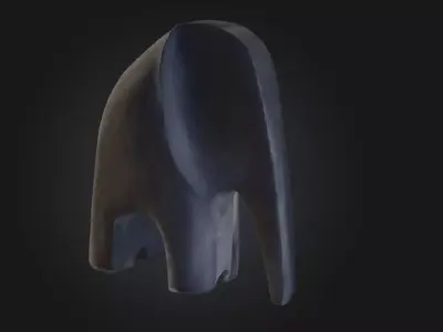 Stone Elephant Figurine Low-poly 3D model