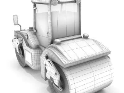 Cartoon RoadRoller 3D model