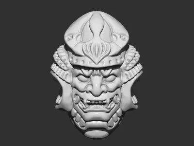 samurai head 3D print model
