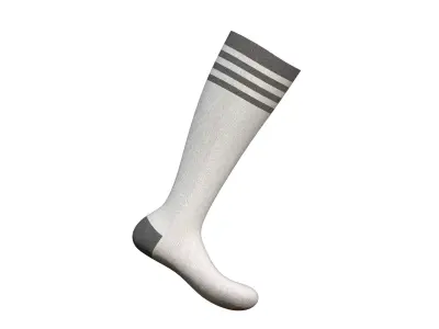 Sport Long Sock On The Foot Low-poly 3D model