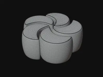 Flower Poufs 01  3D model