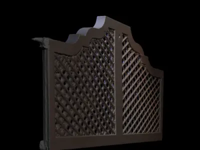 Furniture 022 wooden railing 3D print model