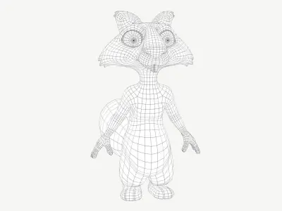 Cartoon Squirrel Low-poly 3D model