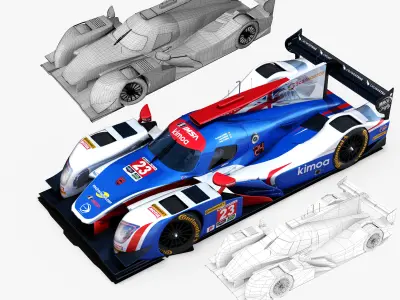 Ligier JS P217 2018 Low-poly 3D model