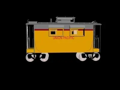 Union Pacific Desil Train Set Low-poly 3D model
