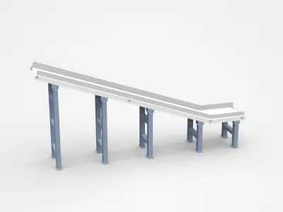 Stainless Inclined Washdown Elevator Conveyor 3D model