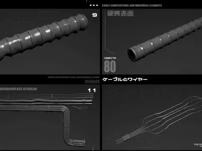 SCI-FI WIRES KITBASH PACK 3D model