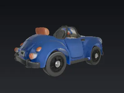 Toy Car for kids 3d model  Low-poly 3D model
