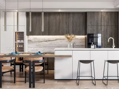 Kitchen Modern interior  0047 3D model