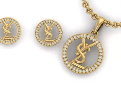 Ysl diamond Pendant 3D print model