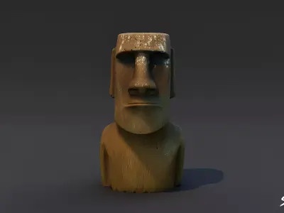 Moai Statue Low-poly 3D model get