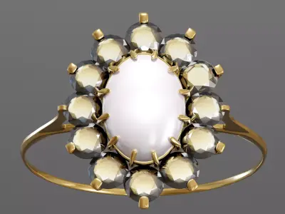 Ring with diamonds Free 3D model
