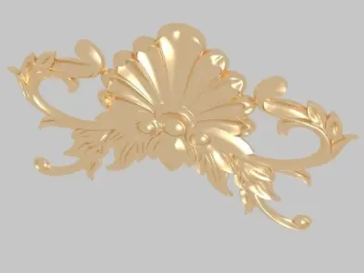 Classic mirror frame inlaid wood interior luxurious 3D model  3D model