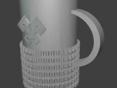 Multipurpose Beer Mug STL - Gear and Piston Design  3D print model