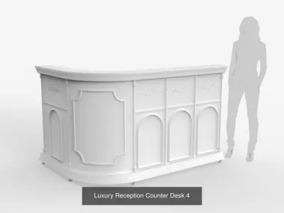 Luxury Reception Counter Desks 3D Model Pack