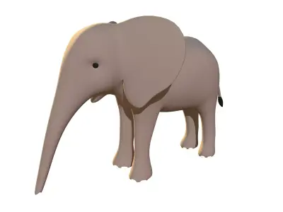 Elephant Calf - Stylized Low-poly 3D model