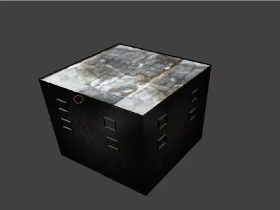 low poly building cube Low-poly 3D model