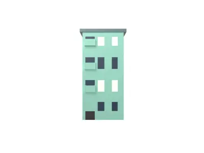 Low Poly Apartment v1 004 Low-poly 3D model